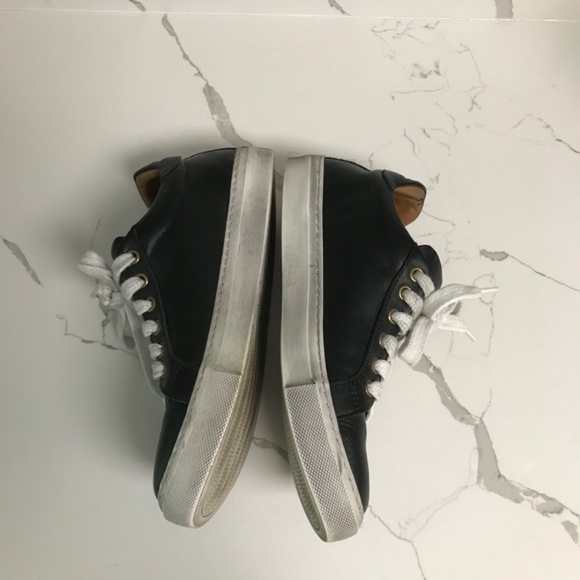Bueno Handworked Black Leather Lace up Sneakers EU 37 - Picture 3 of 9